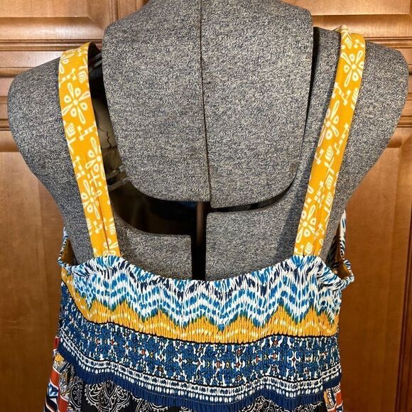 💜 3/$30 6/$50 Apt 9 Maxi Dress Multi Patterned in Yellow Blue Black  Size PXL - Picture 13 of 16